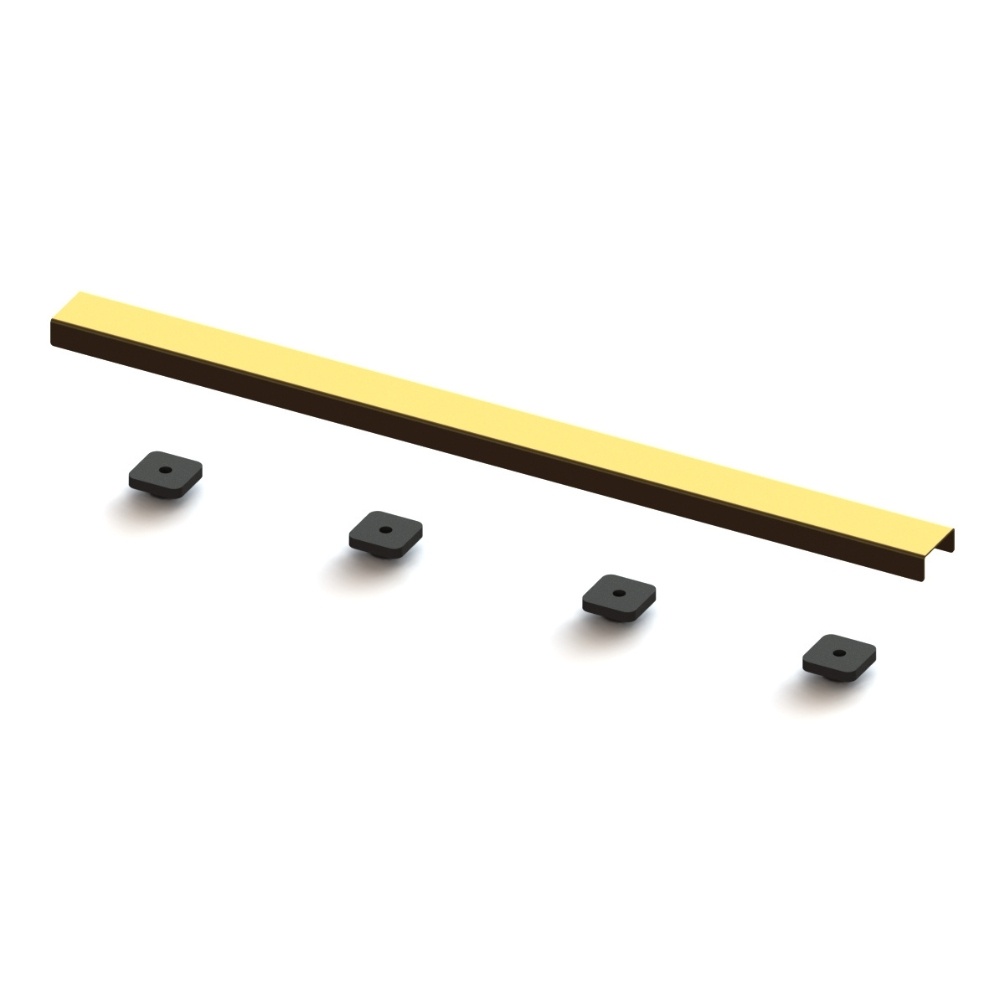 Product cut out image of the Abacus Elements Linear 600mm Brushed Brass Waste Cover Plate